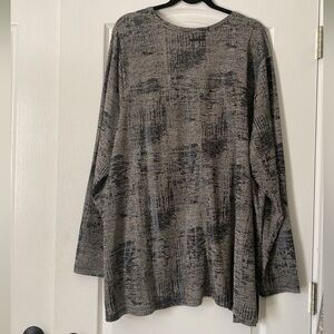 Peace Love World Black Foil Long Sleeve Top Women’s Size 5X